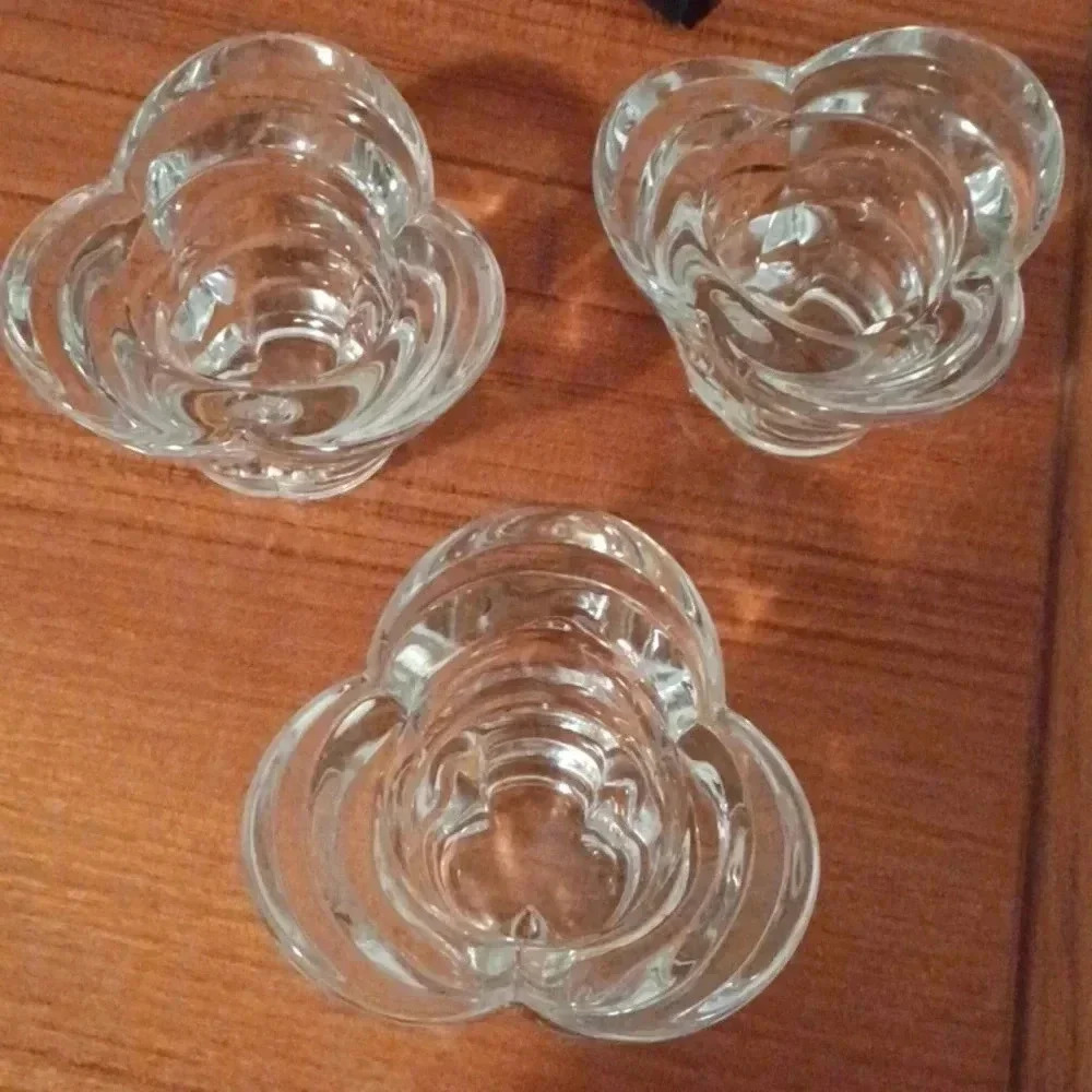 -- 3 Glass Italian candle holders